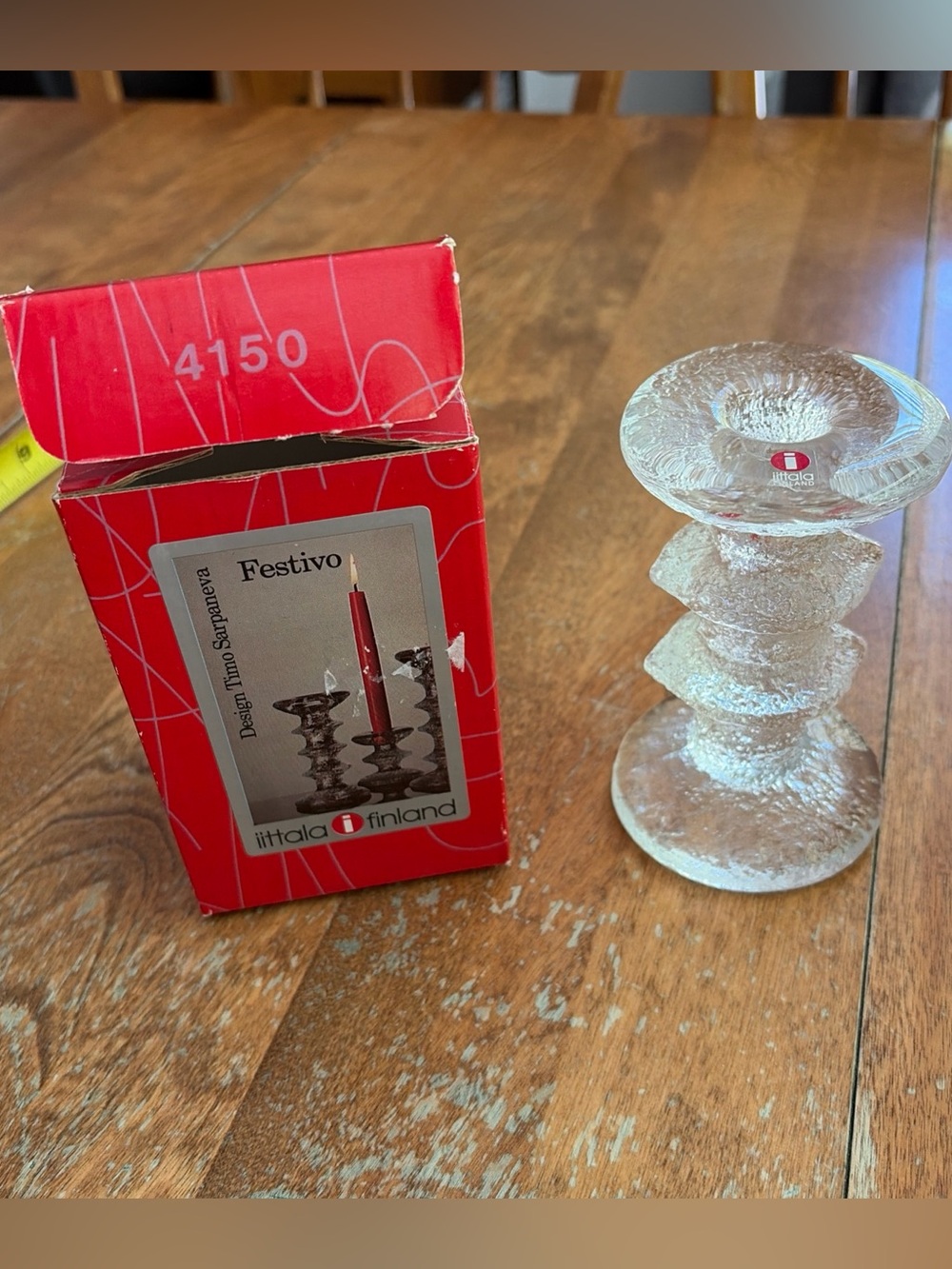 Iittala Festivo candle holder 2 ring 4131 4 3/4” includes original box 120mm